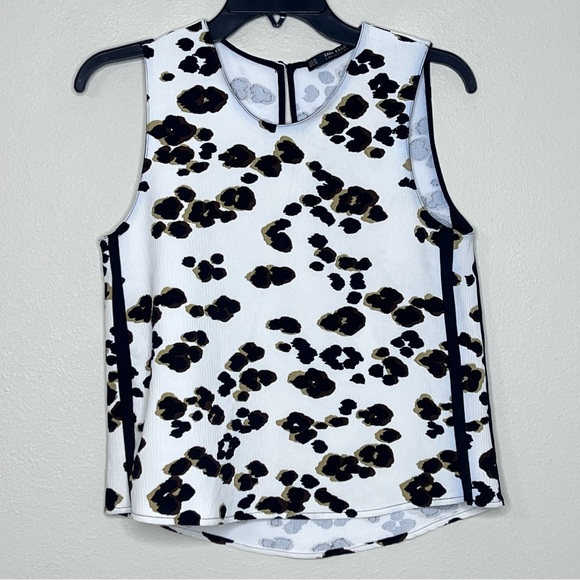 Zara Animal Print Side Stripe Top - Picture 3 of 11